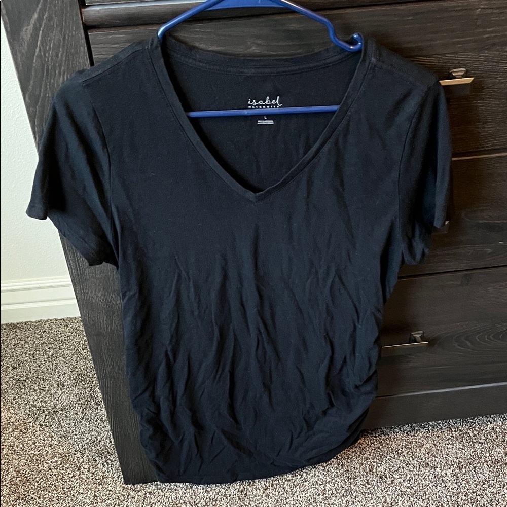 Isabel Maternity by Ingrid & Isabel Black V-Neck Tee
